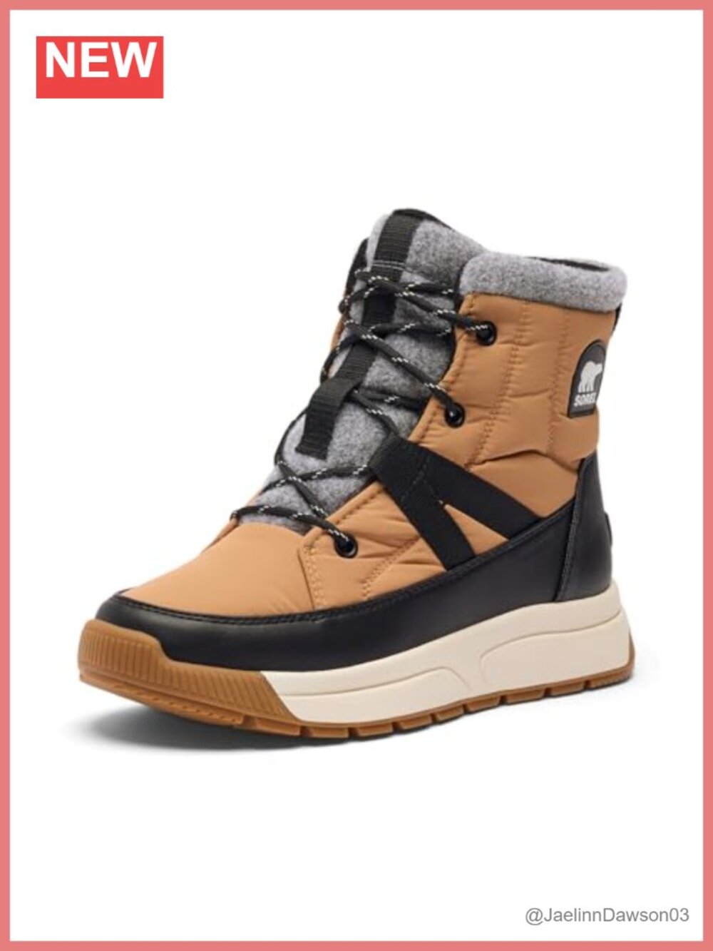 Waterproof Mid Snow Boot with 200g Insulation and Rubber Sole